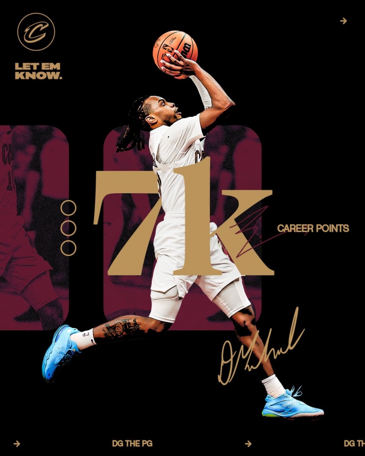 未來可期！加蘭騎士生涯得分達(dá)到7000分 隊史第11位！