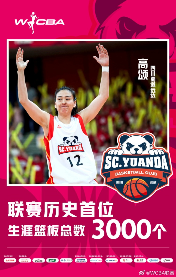 十八載鑄就傳奇！WCBA官方：高頌榮膺聯(lián)賽歷史首位籃板達(dá)3000球員