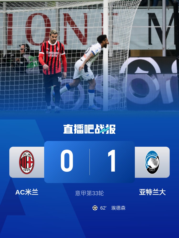 米蘭雙雄本輪均0-1輸球，周中意杯半決賽次回合再對(duì)決